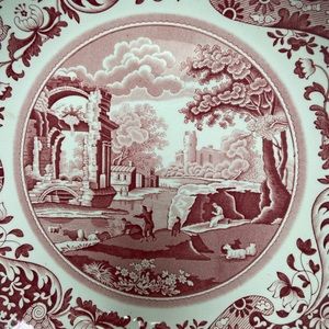 SPODE Cranberry  English Italian plate 10”.